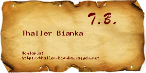 Thaller Bianka névjegykártya
